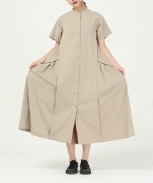 MAISON BREEZE | ゆるっと楽ちん。高見え間違いなし。【MAISON BREEZE】バックダーツワイドワンピース SCCH83　【手洗い可】(ワンピース)