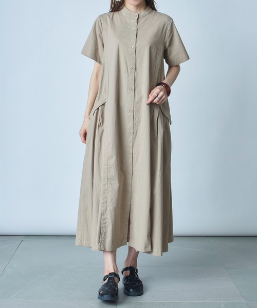 MAISON BREEZE（メゾンブリーズ）の「ゆるっと楽ちん。高見え間違いなし。【MAISON BREEZE】バックダーツワイドワンピース SCCH83　【手洗い可】（ワンピース・レディース・ブラック/ベージュ/グリーン・FREE）」の5枚目の写真