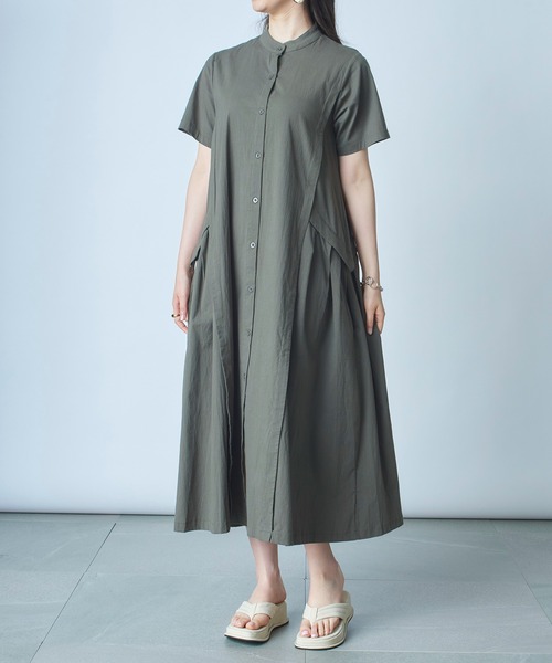 MAISON BREEZE（メゾンブリーズ）の「ゆるっと楽ちん。高見え間違いなし。【MAISON BREEZE】バックダーツワイドワンピース SCCH83　【手洗い可】（ワンピース・レディース・ブラック/ベージュ/グリーン・FREE）」の10枚目の写真