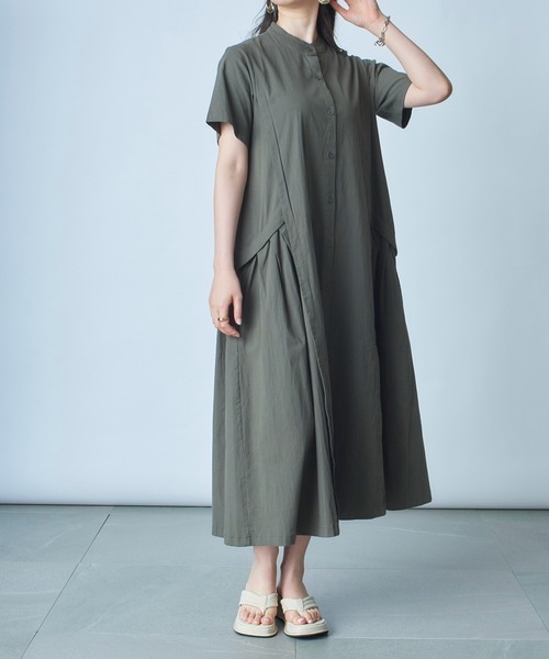 MAISON BREEZE（メゾンブリーズ）の「ゆるっと楽ちん。高見え間違いなし。【MAISON BREEZE】バックダーツワイドワンピース SCCH83　【手洗い可】（ワンピース・レディース・ブラック/ベージュ/グリーン・FREE）」の11枚目の写真