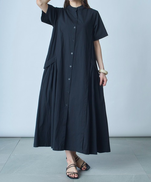 MAISON BREEZE（メゾンブリーズ）の「ゆるっと楽ちん。高見え間違いなし。【MAISON BREEZE】バックダーツワイドワンピース SCCH83　【手洗い可】（ワンピース・レディース・ブラック/ベージュ/グリーン・FREE）」の19枚目の写真