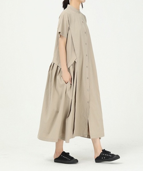 MAISON BREEZE（メゾンブリーズ）の「ゆるっと楽ちん。高見え間違いなし。【MAISON BREEZE】バックダーツワイドワンピース SCCH83　【手洗い可】（ワンピース・レディース・ブラック/ベージュ/グリーン・FREE）」の18枚目の写真