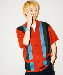 PATTERN KNIT S/S SHIRT