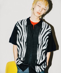 PATTERN KNIT S/S SHIRT