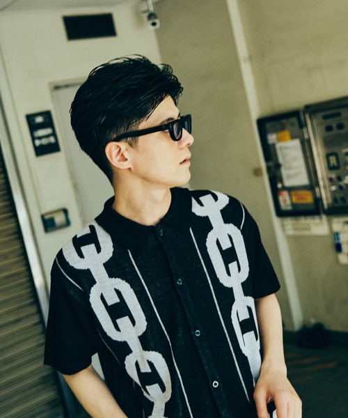 FTW(エフティダブリュー)の「PATTERN KNIT S/S SHIRT(シャツ/ブラウス・メンズ・ブラック/ダークグリーン/レッド/ライトブルー/アイボリー/ブラック×ホワイト・MEDIUM/LARGE)」の10枚目の写真