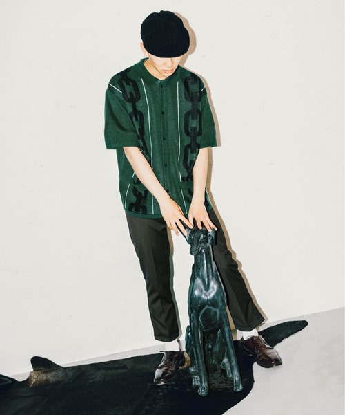 FTW(エフティダブリュー)の「PATTERN KNIT S/S SHIRT(シャツ/ブラウス・メンズ・ブラック/ダークグリーン/レッド/ライトブルー/アイボリー/ブラック×ホワイト・MEDIUM/LARGE)」の18枚目の写真