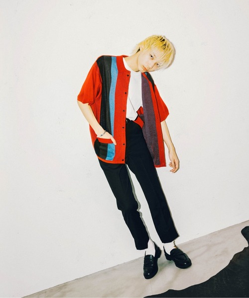 FTW(エフティダブリュー)の「PATTERN KNIT S/S SHIRT(シャツ/ブラウス・メンズ・ブラック/ダークグリーン/レッド/ライトブルー/アイボリー/ブラック×ホワイト・MEDIUM/LARGE)」の15枚目の写真