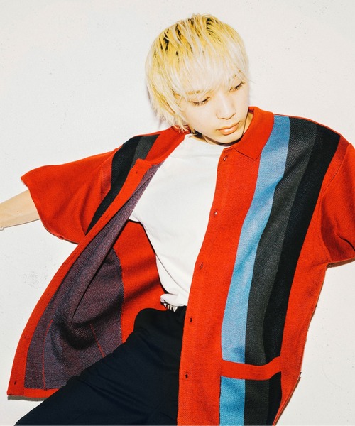 FTW(エフティダブリュー)の「PATTERN KNIT S/S SHIRT(シャツ/ブラウス・メンズ・ブラック/ダークグリーン/レッド/ライトブルー/アイボリー/ブラック×ホワイト・MEDIUM/LARGE)」の19枚目の写真