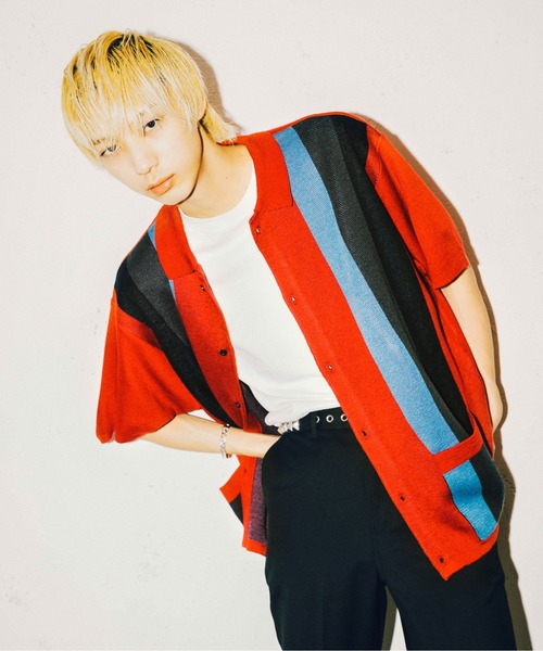 FTW(エフティダブリュー)の「PATTERN KNIT S/S SHIRT(シャツ/ブラウス・メンズ・ブラック/ダークグリーン/レッド/ライトブルー/アイボリー/ブラック×ホワイト・MEDIUM/LARGE)」の17枚目の写真