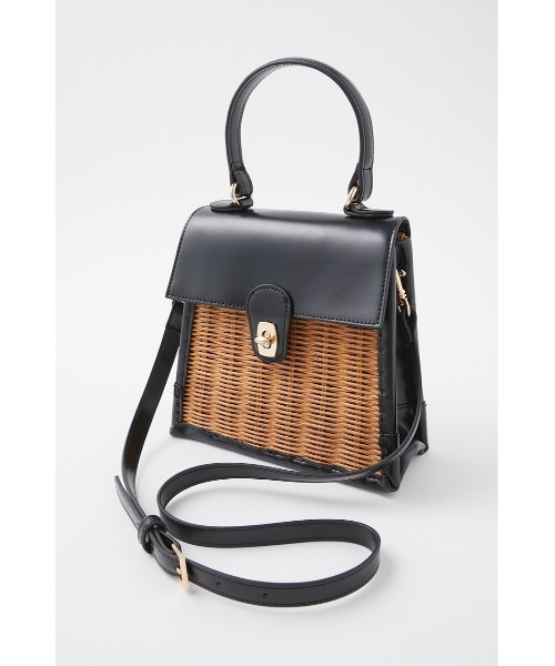 MOUSSY（マウジー）の「RATTAN HAND バッグ（かごバッグ・レディース・ブラック/ベージュ・FREE）」の8枚目の写真