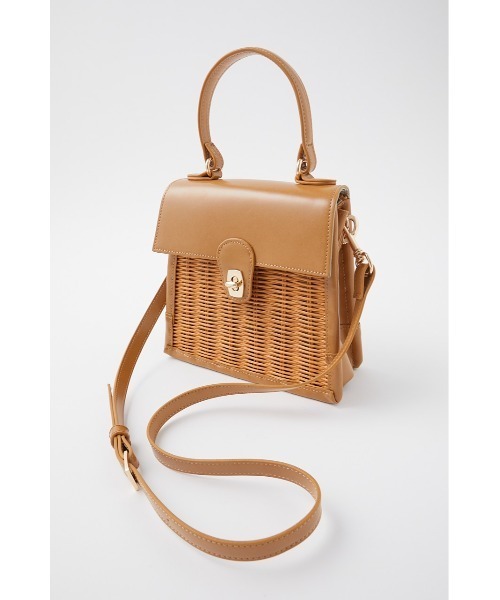 MOUSSY（マウジー）の「RATTAN HAND バッグ（かごバッグ・レディース・ブラック/ベージュ・FREE）」の11枚目の写真