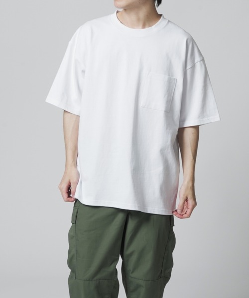 Goodwear（グッドウェア）の「【Goodwear】USA COTTON ヘビーウェイトオーバーサイズBIGポケットTEE　2W7-3505（Tシャツ/カットソー・メンズ・ホワイト/ブラック/チャコールグレー/グレー/ダークインディゴブルー/カーキ/ベージュ/ダークグリーン・M/XL/L）」の12枚目の写真