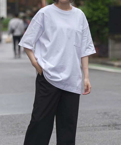 Goodwear（グッドウェア）の「【Goodwear】USA COTTON ヘビーウェイトオーバーサイズBIGポケットTEE　2W7-3505（Tシャツ/カットソー・メンズ・ホワイト/ブラック/チャコールグレー/グレー/ダークインディゴブルー/カーキ/ベージュ/ダークグリーン・M/XL/L）」の16枚目の写真