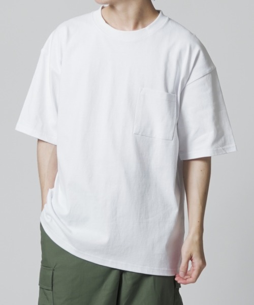 Goodwear（グッドウェア）の「【Goodwear】USA COTTON ヘビーウェイトオーバーサイズBIGポケットTEE　2W7-3505（Tシャツ/カットソー・メンズ・ホワイト/ブラック/チャコールグレー/グレー/ダークインディゴブルー/カーキ/ベージュ/ダークグリーン・M/XL/L）」の17枚目の写真