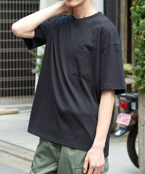 Goodwear（グッドウェア）の「【Goodwear】USA COTTON ヘビーウェイトオーバーサイズBIGポケットTEE　2W7-3505（Tシャツ/カットソー・メンズ・ホワイト/ブラック/チャコールグレー/グレー/ダークインディゴブルー/カーキ/ベージュ/ダークグリーン・M/XL/L）」の10枚目の写真
