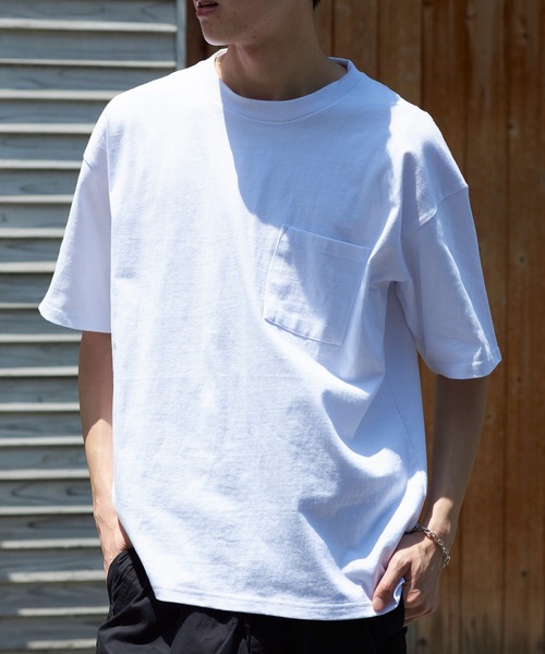 Goodwear（グッドウェア）の「【Goodwear】USA COTTON ヘビーウェイトオーバーサイズBIGポケットTEE　2W7-3505（Tシャツ/カットソー・メンズ・ホワイト/ブラック/チャコールグレー/グレー/ダークインディゴブルー/カーキ/ベージュ/ダークグリーン・M/XL/L）」の9枚目の写真