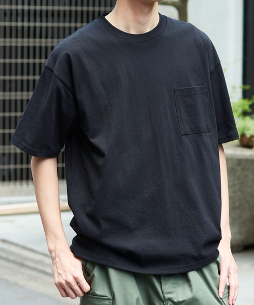 Goodwear（グッドウェア）の「【Goodwear】USA COTTON ヘビーウェイトオーバーサイズBIGポケットTEE　2W7-3505（Tシャツ/カットソー・メンズ・ホワイト/ブラック/チャコールグレー/グレー/ダークインディゴブルー/カーキ/ベージュ/ダークグリーン・M/XL/L）」の18枚目の写真