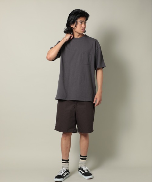 Goodwear（グッドウェア）の「【Goodwear】USA COTTON ヘビーウェイトオーバーサイズBIGポケットTEE　2W7-3505（Tシャツ/カットソー・メンズ・ホワイト/ブラック/チャコールグレー/グレー/ダークインディゴブルー/カーキ/ベージュ/ダークグリーン・M/XL/L）」の22枚目の写真