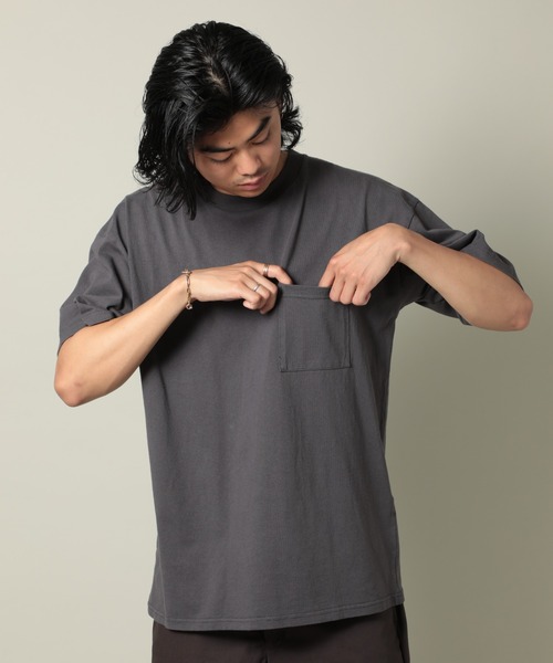 Goodwear（グッドウェア）の「【Goodwear】USA COTTON ヘビーウェイトオーバーサイズBIGポケットTEE　2W7-3505（Tシャツ/カットソー・メンズ・ホワイト/ブラック/チャコールグレー/グレー/ダークインディゴブルー/カーキ/ベージュ/ダークグリーン・M/XL/L）」の19枚目の写真