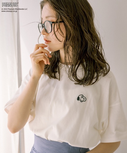 PEANUTS（ピーナッツ）の「PEANUTSゆるTシャツ（Tシャツ/カットソー・レディース・ブラック/オフホワイト・FREE）」の21枚目の写真