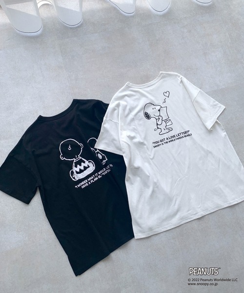 PEANUTS（ピーナッツ）の「PEANUTSゆるTシャツ（Tシャツ/カットソー・レディース・ブラック/オフホワイト・FREE）」の17枚目の写真