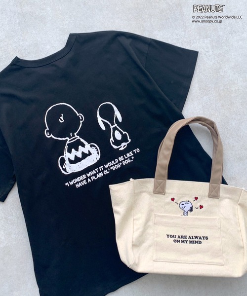 PEANUTS（ピーナッツ）の「PEANUTSゆるTシャツ（Tシャツ/カットソー・レディース・ブラック/オフホワイト・FREE）」の19枚目の写真