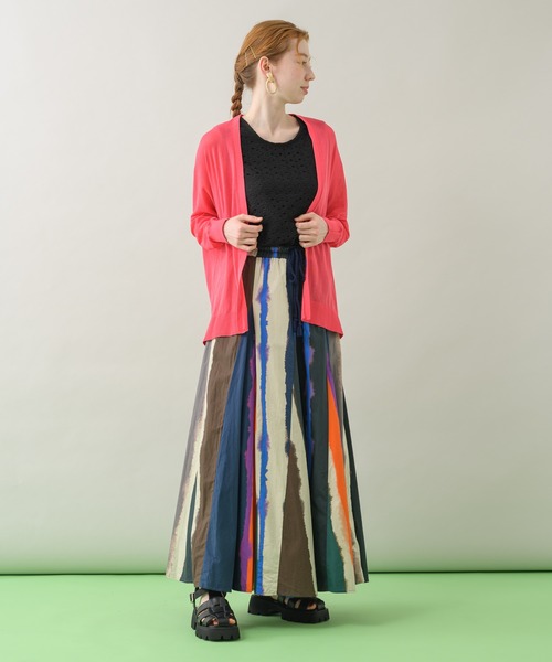 Paradise Picnic(パラダイスピクニック)の「TE VALT ぼかしプリントロングスカート(スカート・レディース・ホワイト/ネイビー・FREE)」の20枚目の写真