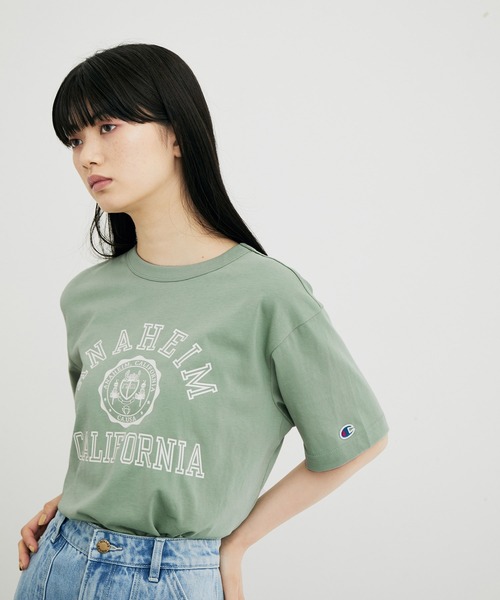 Champion(チャンピオン)の「【champion】LOGO T-SHIRTS(Tシャツ/カットソー・レディース・ホワイト/ベージュ/ライトグリーン/ブラック・FREE)」の4枚目の写真