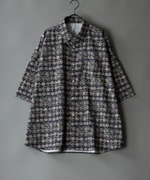 Oversize Drop shoulder Patterned shirt/オーバーサイズ ドロップショルダー 総柄 シャツ