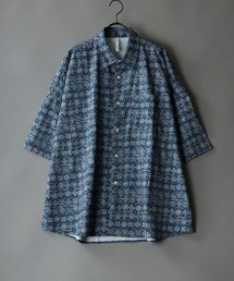 Oversize Drop shoulder Patterned shirt/オーバーサイズ ドロップショルダー 総柄 シャツ