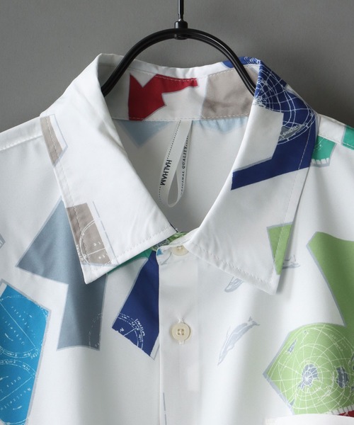 SITRY(シトリー)の「Oversize Drop shoulder Patterned shirt/オーバーサイズ ドロップショルダー 総柄 シャツ(シャツ/ブラウス・メンズ・ホワイト/ライトブルー/ブラック/ベージュ/オフホワイト/イエロー/ブルー/グリーン/ライトブラウン/ブラック系その他・M/L/XL)」の15枚目の写真