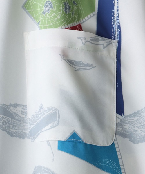 SITRY(シトリー)の「Oversize Drop shoulder Patterned shirt/オーバーサイズ ドロップショルダー 総柄 シャツ(シャツ/ブラウス・メンズ・ホワイト/ライトブルー/ブラック/ベージュ/オフホワイト/イエロー/ブルー/グリーン/ライトブラウン/ブラック系その他・M/L/XL)」の16枚目の写真