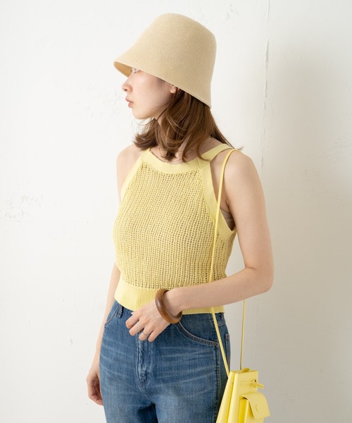 Kastane(カスタネ)の「【マルチウェイ】アメスリニットタンク×カーデSET(カーディガン/ボレロ・レディース・イエロー/アイボリー/ピンク・FREE)」の15枚目の写真