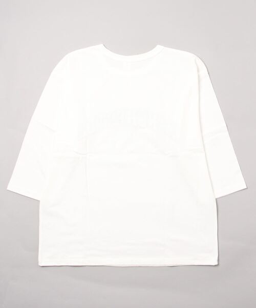 TRAP/U (トラップユー)の「コットン天竺 アメカジ 刺繍 7分袖 クルーネック Tシャツ(Tシャツ/カットソー・メンズ・ホワイト/ブラック/ダークグリーン・M/L)」の9枚目の写真