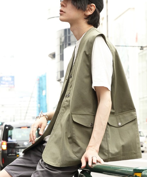 ８(eight)（エイト）の「ダックワークベスト（ベスト・メンズ・ブラック/カーキ/キャメル・MEDIUM/LARGE）」の3枚目の写真