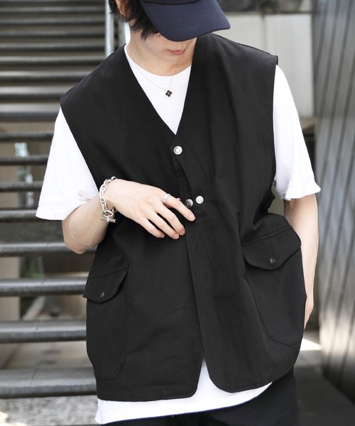 ８(eight)（エイト）の「ダックワークベスト（ベスト・メンズ・ブラック/カーキ/キャメル・MEDIUM/LARGE）」の2枚目の写真