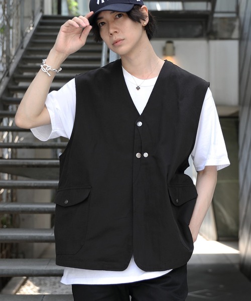 ８(eight)（エイト）の「ダックワークベスト（ベスト・メンズ・ブラック/カーキ/キャメル・MEDIUM/LARGE）」の6枚目の写真