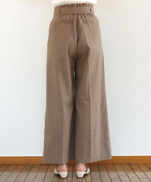 andme(アンドミー)の「リネンベルト付ハイウエストワイドパンツ(その他パンツ・レディース・ブラック/ネイビー/レッド/イエロー/グレイッシュベージュ/キナリ・M/L)」の10枚目の写真