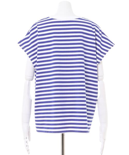 MLI'A(エムリア)の「ボーダーフレンチスリーブTシャツ(Tシャツ/カットソー・レディース・ホワイト×ブルー/ホワイト×グリーン/ホワイト系6/ホワイト×ブラック/ホワイト×レッド・M)」の7枚目の写真