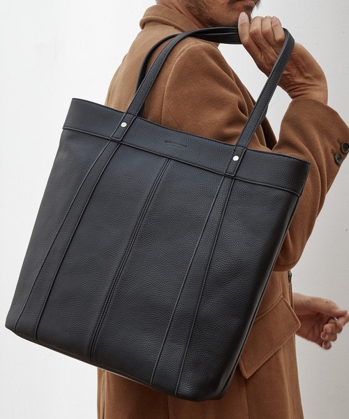 UNION STATION(ユニオンステーション)の「シンセティックレザースクエアトートバッグ(トートバッグ・メンズ・ブラック/ブラック系その他・FREE)」の2枚目の写真