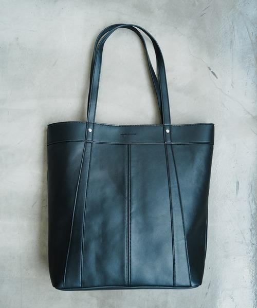 UNION STATION(ユニオンステーション)の「シンセティックレザースクエアトートバッグ(トートバッグ・メンズ・ブラック/ブラック系その他・FREE)」の7枚目の写真