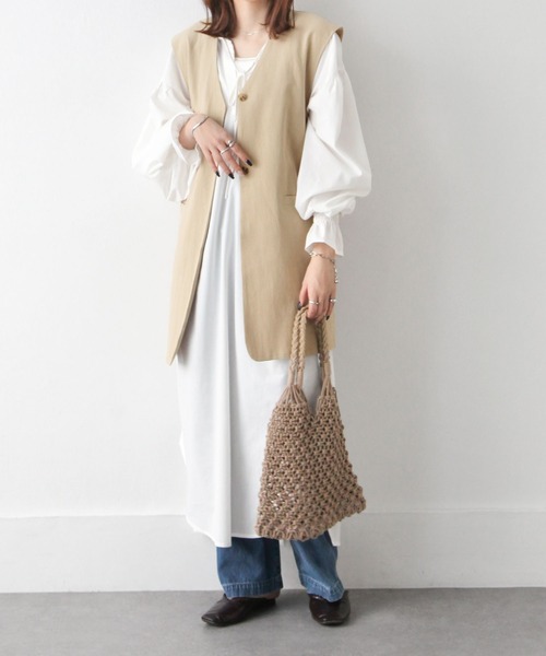 Chillfar（チルファー）の「セミロング丈ジレベスト（ベスト・レディース・ブラック/ベージュ/ブラウン/オレンジ/アイボリー・FREE）」の17枚目の写真