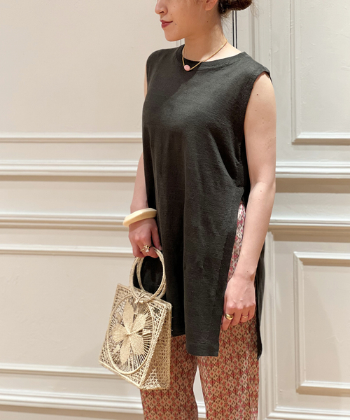 セール】IENA LA BOUCLE リネンニットノースリーブプルオーバー