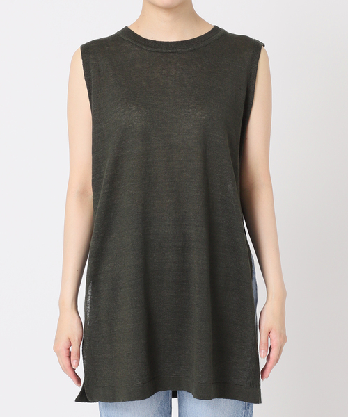 IENA LA BOUCLE(イエナラブークル)の「IENA LA BOUCLE リネンニットノースリーブプルオーバー(ニット/セーター・レディース・ベージュ/カーキ・FREE)」の6枚目の写真