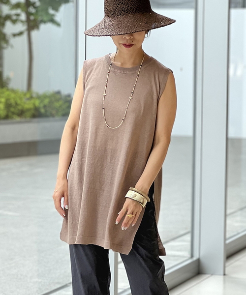 IENA LA BOUCLE(イエナラブークル)の「IENA LA BOUCLE リネンニットノースリーブプルオーバー(ニット/セーター・レディース・ベージュ/カーキ・FREE)」の19枚目の写真