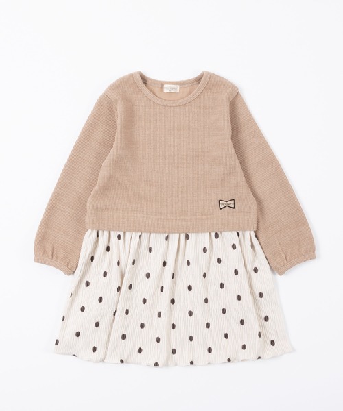 trois lapins kp（トロワラパンケーピー）の「畦Wフェイスワンピース(100～130cm)（ワンピース・キッズ・ブラック/ベージュ・100cm/110cm/120cm/130cm）」の9枚目の写真