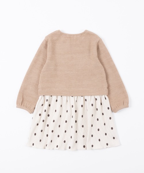 trois lapins kp（トロワラパンケーピー）の「畦Wフェイスワンピース(100～130cm)（ワンピース・キッズ・ブラック/ベージュ・100cm/110cm/120cm/130cm）」の13枚目の写真