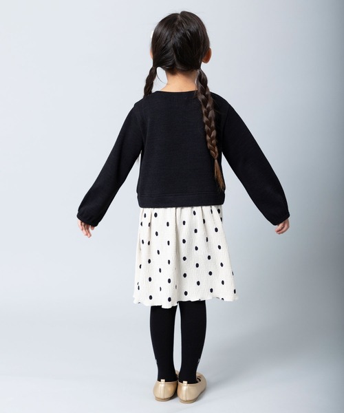 trois lapins kp（トロワラパンケーピー）の「畦Wフェイスワンピース(100～130cm)（ワンピース・キッズ・ブラック/ベージュ・100cm/110cm/120cm/130cm）」の15枚目の写真