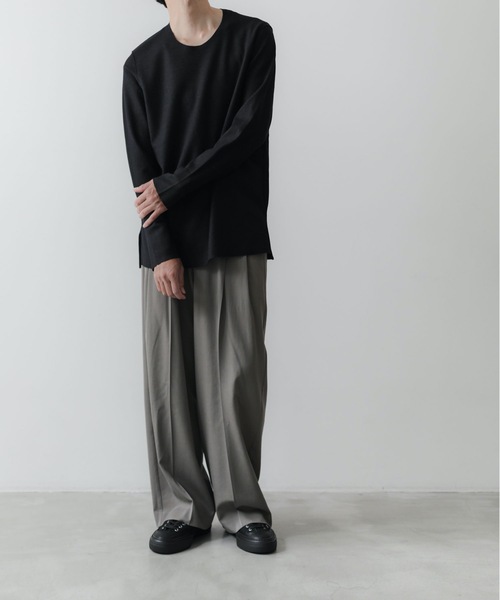 ATTACHMENT(アタッチメント)の「ウール・シルク インターロック カットオフ TEE / WO/SI INTERLOCK CUT OFF L/S TEE(Tシャツ/カットソー・メンズ・ダークグレー/グレー系その他/ライトベージュ・1/2/3)」の11枚目の写真