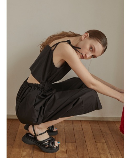 AMAIL（アマイル）の「Back open cami coveralls（サロペット/オーバーオール・レディース・ホワイト/ブラック・FREE）」の5枚目の写真